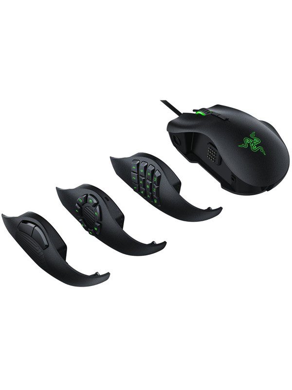 Razer Naga Trinity - Gaming Mus - Laser - 17 knapper - Sort med grønt lys