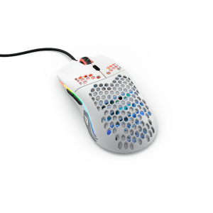 Glorious Model O - Matte White - Gaming Mus - Optisk - 6 knapper - Hvid med RGB-LED lys