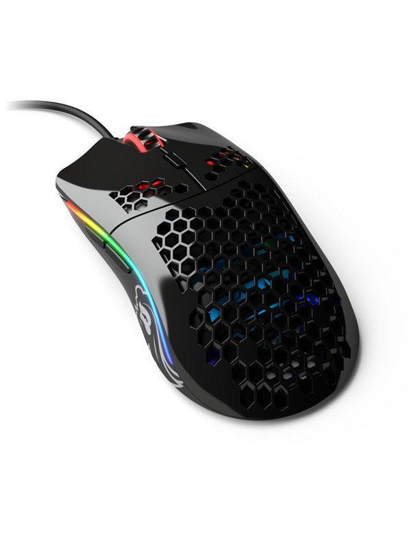 Glorious Model O- (Small) - Glossy Black - Gaming Mus - Optisk - 6 knapper - Sort med RGB lys
