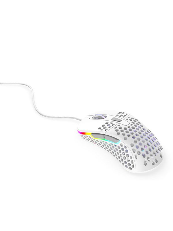 Xtrfy M4 RGB - White - Gaming Mus - Optisk - 6 knapper - Grå