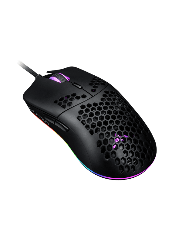 DUTZO KeiryÅ RGB - Matt Black - Gaming Mus - Optisk - 6 knapper - Sort med RGB lys