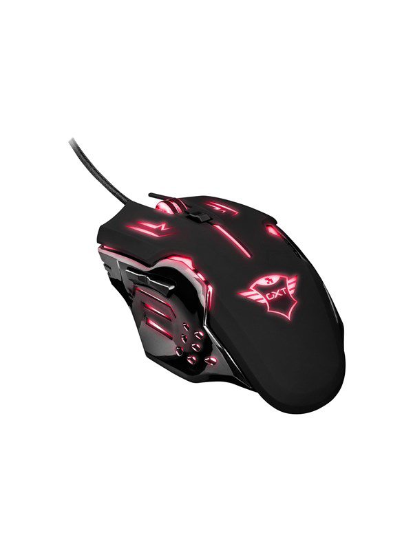 Trust GXT 108 Rava Illuminated Gaming - Mus - Optisk - 6 knapper - Grå