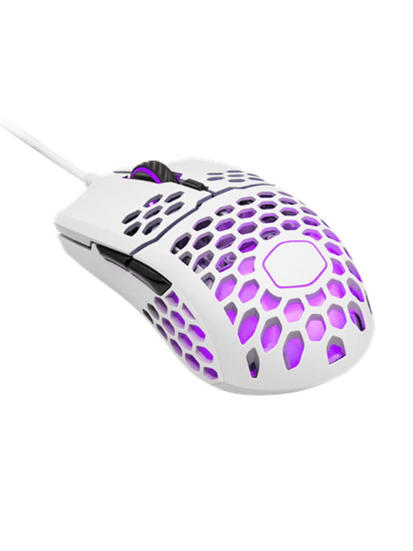Cooler Master MasterMouse MM711 - Matte White - Gaming Mus - Optisk - 6 knapper - Hvid med RGB-LED lys