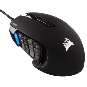 Corsair SCIMITAR RGB ELITE MMO - Black - Gaming Mus - Optisk - 17 knapper - Sort med RGB lys