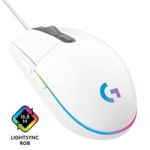 Logitech G203 LIGHTSYNC - White - Gaming Mus - Optisk - 6 knapper - Hvid med RGB-LED lys