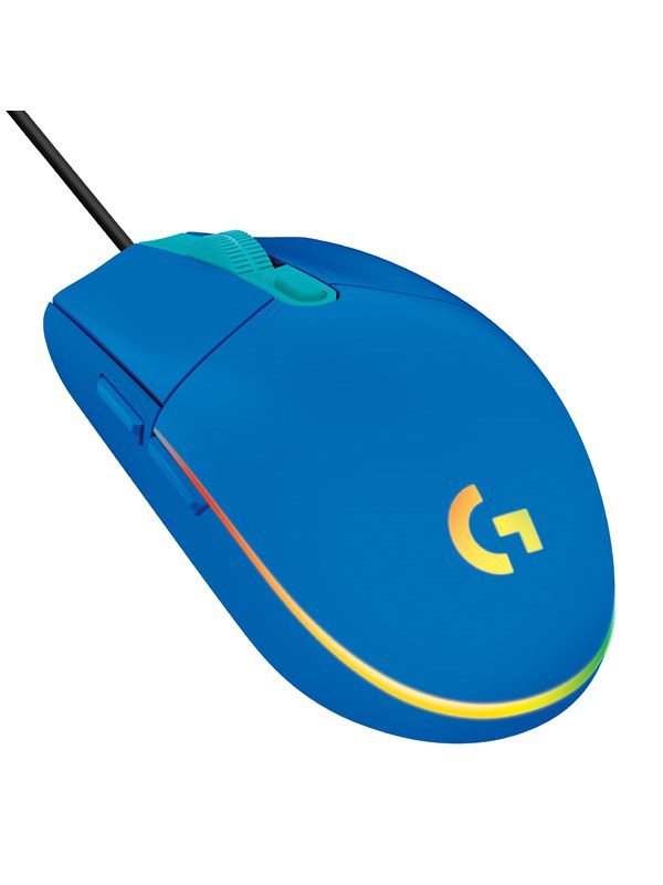 Logitech G203 LIGHTSYNC - Blue - Gaming Mus - Optisk - 6 knapper - Blue with RGB