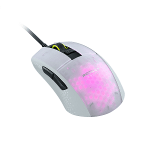 ROCCAT Burst Pro - Gaming Mus - Optisk - 6 knapper - Hvid med RGB-LED lys