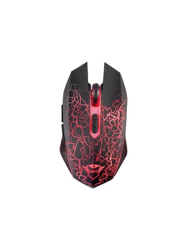Trust GXT 107 Izza Wireless Gaming Mouse - Mus - Optisk - 6 knapper - Sort