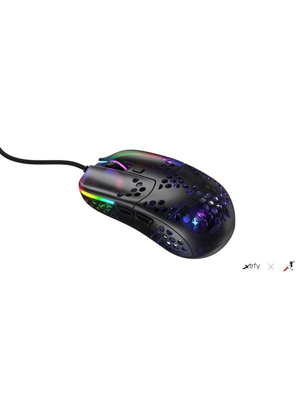 Xtrfy MZ1 - Zy's Rail - Gaming Mus - Optisk - 6 knapper - Sort med RGB lys