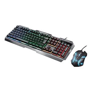 Trust GXT 845 Tural Gaming Combo - Tastatur & Mus sæt - Engelsk - UK - Sort