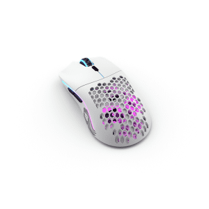 Glorious Model O- Wireless - Matte White - Gaming Mus - Optisk - 6 knapper - Hvid med RGB-LED lys