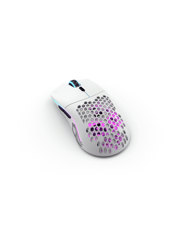 Glorious Model O- Wireless - Matte White - Gaming Mus - Optisk - 6 knapper - Hvid med RGB-LED lys