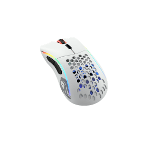 Glorious Model D- Wireless - Matte White - Gaming Mus - Optisk - 6 knapper - Hvid med RGB-LED lys