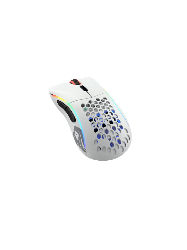 Glorious Model D- Wireless - Matte White - Gaming Mus - Optisk - 6 knapper - Hvid med RGB-LED lys