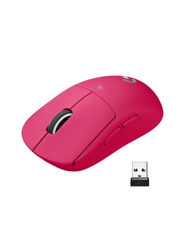 Logitech G PRO X SUPERLIGHT - Magenta - Gaming Mus - Optisk - 5 knapper - Rød