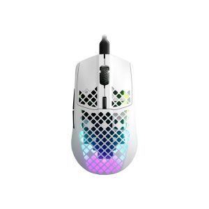 SteelSeries Aerox 3 2022 - Snow - Gaming Mus - Optisk - 6 knapper - Hvid med RGB-LED lys