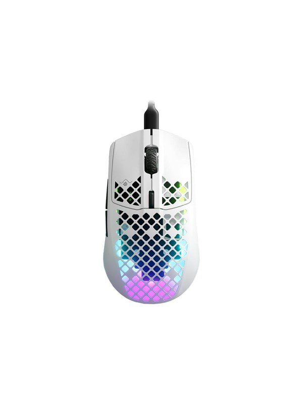 SteelSeries Aerox 3 2022 - Snow - Gaming Mus - Optisk - 6 knapper - Hvid med RGB-LED lys