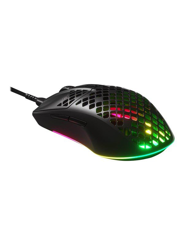 SteelSeries Aerox 3 2022 - Onyx - Gaming Mus - Optisk - 6 knapper - Sort med RGB lys