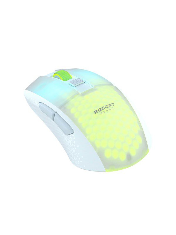 ROCCAT Burst Pro Air - White - Gaming Mus - Optisk - 6 knapper - Hvid med RGB-LED lys