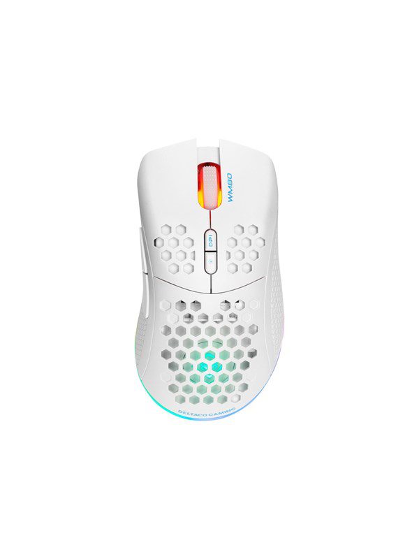 DELTACO GAMING WM80 Wireless ultralight gaming mouse - Mus - 7 knapper - Hvid