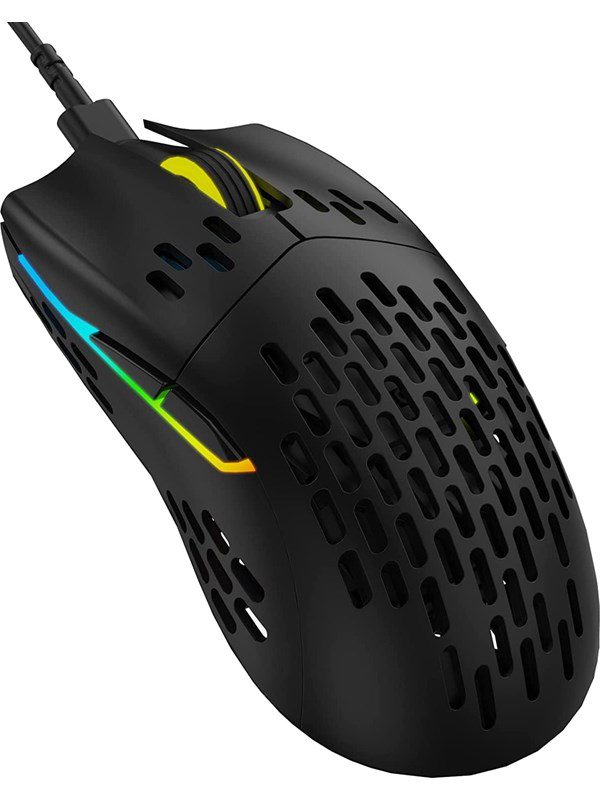 Keychron M1 Ultra-Light Optical Mouse - Gaming Mus - Optisk - 7 knapper - Sort med RGB lys