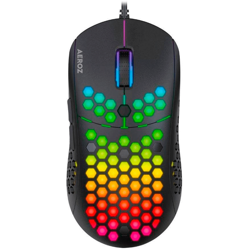 AEROZ - GM-1000 BLACK - RGB LETVÆGTS GAMING MUS