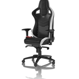 noblechairs EPIC Real Leather - Black / White Gamer Stol - Sort / Hvid - Læder - Op til 120 kg
