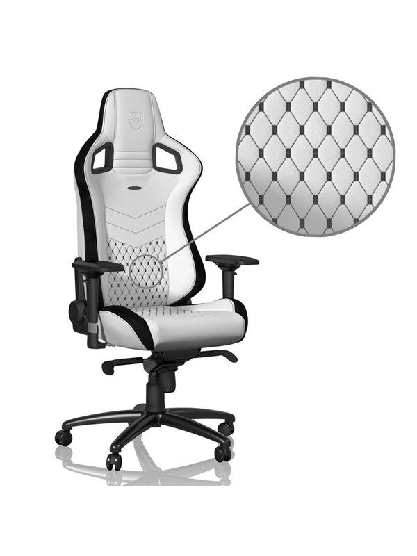 noblechairs EPIC Series - White / Black Gamer Stol - Hvid - PU Læder - Op til 120 kg