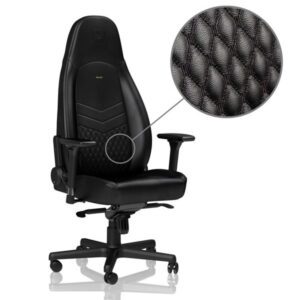 noblechairs ICON Series Real Leather - Black Gamer Stol - Sort - Læder - Op til 150 kg