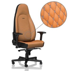 noblechairs ICON Series Real Leather - Cognac / Black Gamer Stol - Brun / Sort - Læder - Op til 150 kg