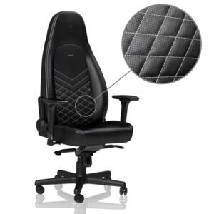 noblechairs ICON Series - Black / White Gamer Stol - Sort / Hvid - PU Læder - Op til 150 kg