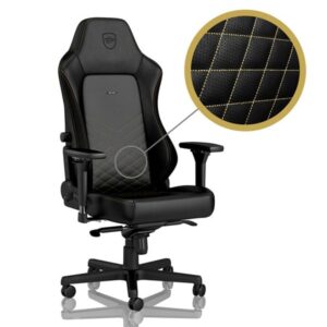 noblechairs HERO Gaming Chair - Black/Gold Gamer Stol - Sort / Guld - PU Læder - Op til 150 kg