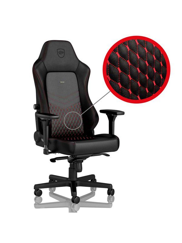 noblechairs HERO Gaming Chair - Black/Red Gamer Stol - Sort / Rød - PU Læder - Op til 150 kg