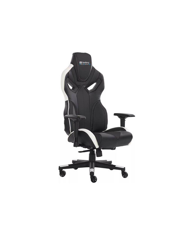 Sandberg Voodoo Gaming Chair Black/Whit Gamer Stol - PU Læder - Op til 150 kg