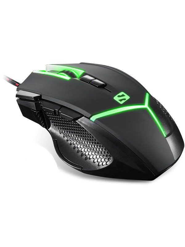 Sandberg Destroyer FlexWeight Mouse - Gaming Mus - Laser - 9 knapper - Sort