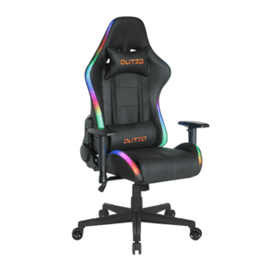 DUTZO E-Sport V2 RGB Gamer Stol - Sort - PU Læder - Op til 120 kg