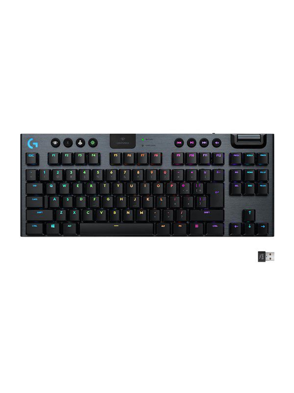 Logitech G915 TKL LIGHTSPEED Wireless GL Clicky - Gaming Tastatur - Uden Numpad - Nordisk - Sort