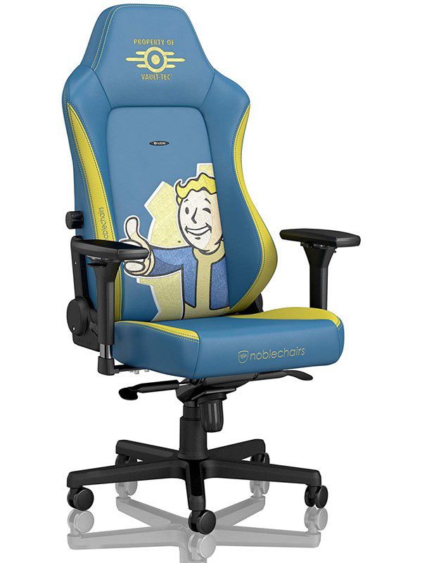 noblechairs HERO Gaming Chair - Fallout Vault Tec Gamer Stol - Blå - PU Læder - Op til 150 kg