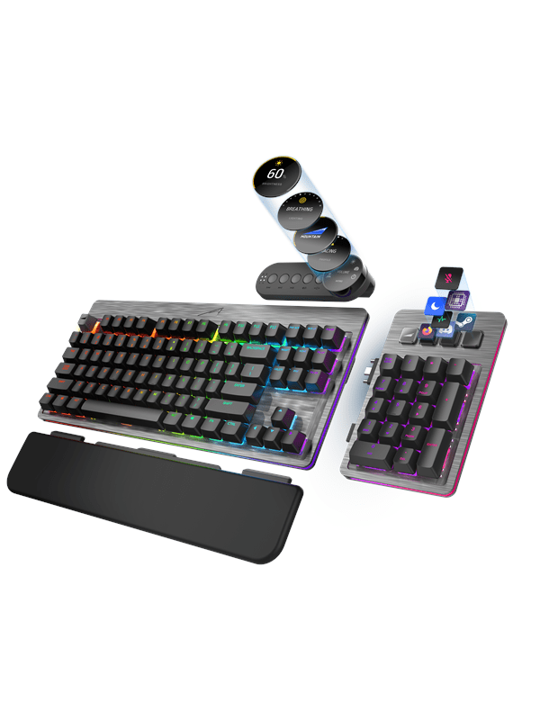 Mountain Everest Max - MX Red - Grey - Gaming Tastatur - Nordisk - Grå