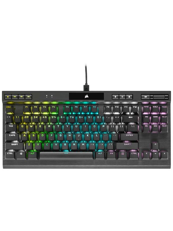 Corsair K70 RGB TKL Champion - MX Red - Gaming Tastatur - Uden Numpad - Nordisk - Sort