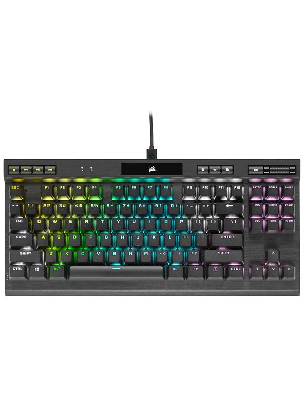 Corsair K70 RGB TKL Champion - MX Red - Gaming Tastatur - Uden Numpad - Engelsk - UK - Sort