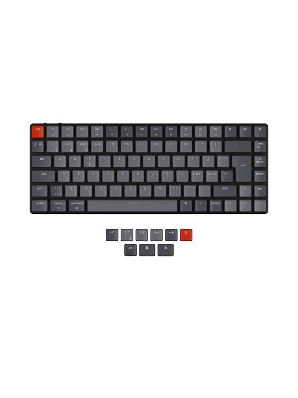 Keychron K3 RGB V2 - Low profile - Optical Red hot-swappable - Gaming Tastatur - Uden Numpad - Nordisk - Sort