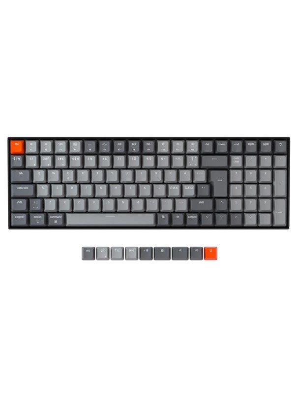 Keychron K4 RGB Aluminium (V2) - Gateron Brown Hot-Swap - Gaming Tastatur - Nordisk - Sort