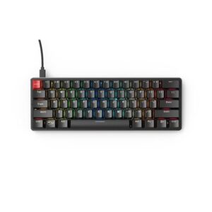 Glorious GMMK Compact Red Gateron Black - Gaming Tastatur - Uden Numpad - Nordisk - Sort