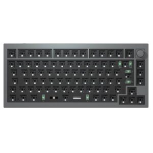 Keychron Q1 QMK Custom Knob version - Barebone ISO - Gaming Tastatur - Uden Numpad - Grå