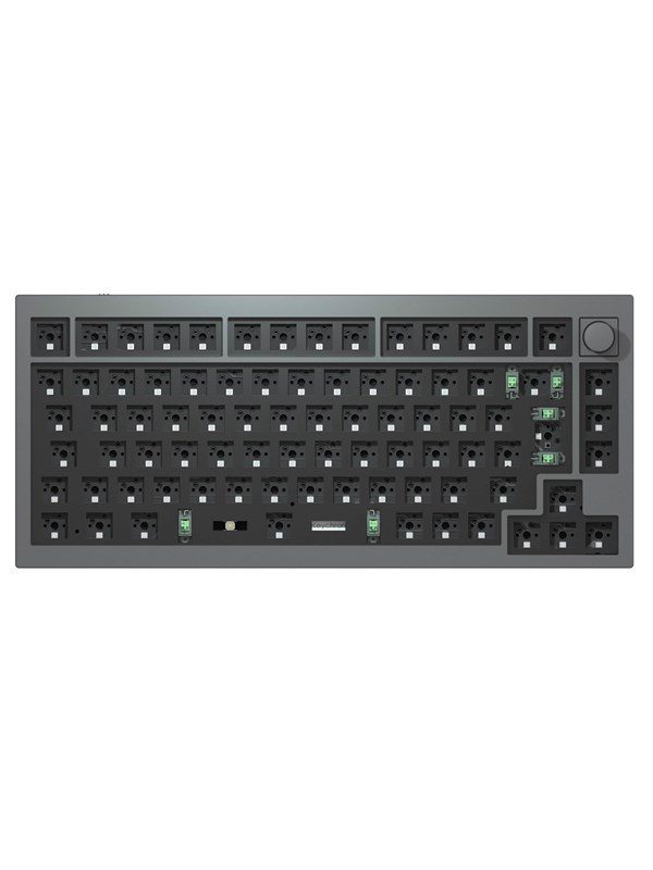 Keychron Q1 QMK Custom Knob version - Barebone ISO - Gaming Tastatur - Uden Numpad - Grå