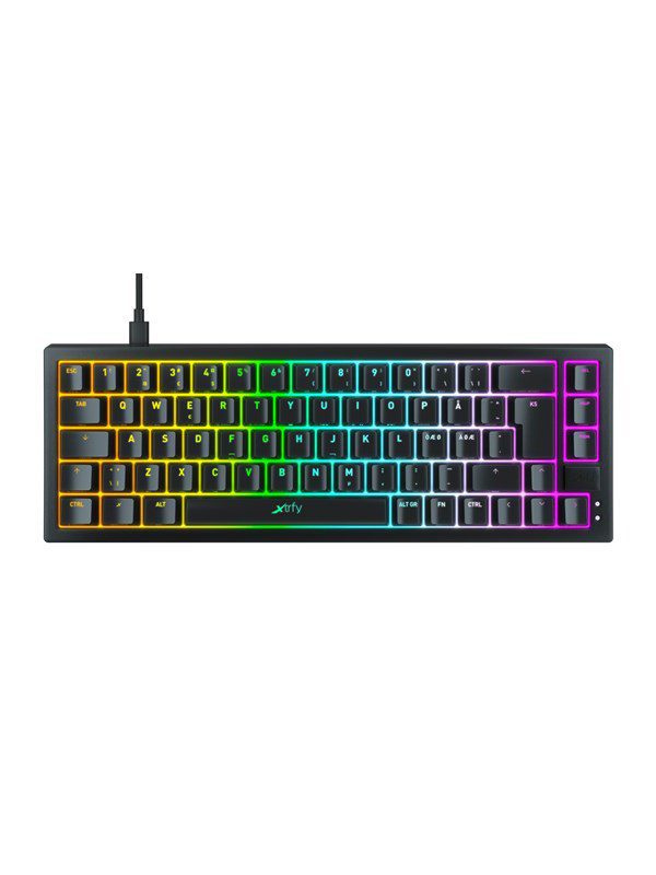 Xtrfy K5 Compact 65% - Black - Gaming Tastatur - Uden Numpad - Nordisk - Sort