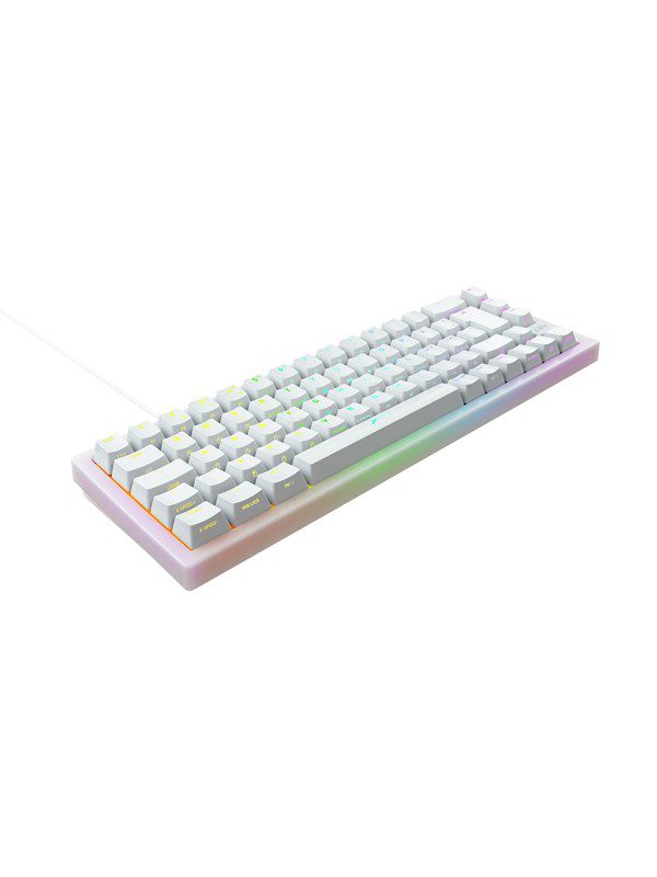 Xtrfy K5 Compact 65% - Transparent White - Gaming Tastatur - Uden Numpad - Nordisk - Hvid