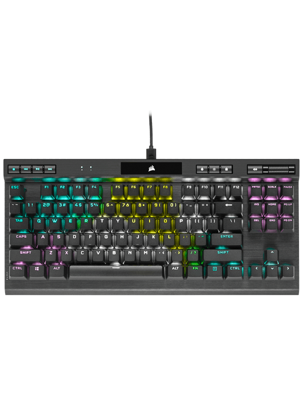 Corsair K70 RGB TKL Champion - OPX Switches - Gaming Tastatur - Nordisk - Sort