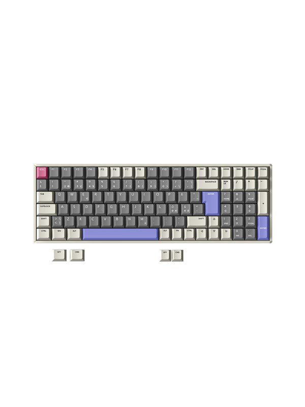 IQUNIX F97 Variable X Wireless-RGB Cherry Brown - Gaming Tastatur - Nordisk - Grå